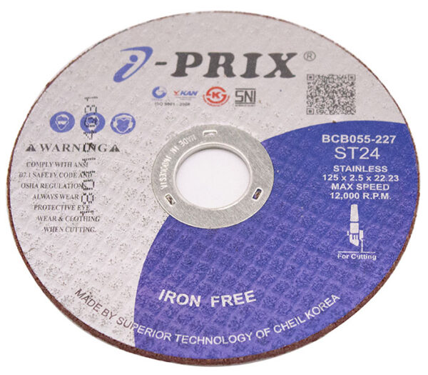 IPRIX CUTTING WHEEL ST24 ST.STEEL 125 X 2.5 X  22.23MM