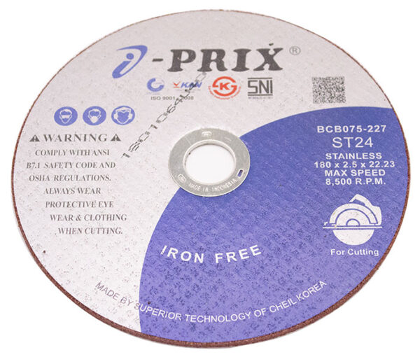 IPRIX CUTTING WHEEL ST24 ST.STEEL 180 X 2.5 X 22.23MM