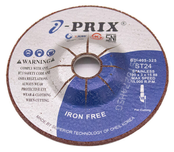 IPRIX GRINDING WHEEL ST24 ST.STEEL 100 X 3.0 X 15.88MM
