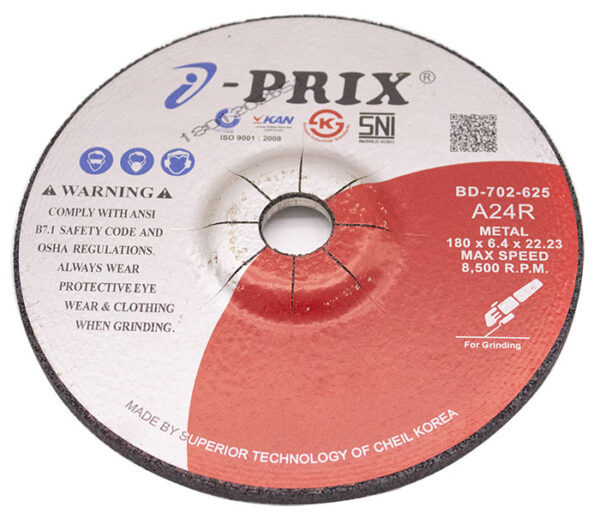 IPRIX GRINDING WHEEL A24R METAL 180 X 6.4 X 22.23MM