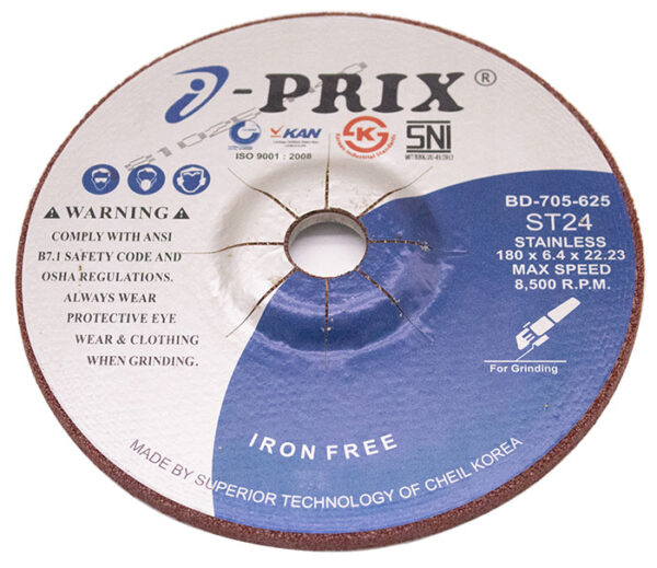 IPRIX GRINDING WHEEL ST24 ST.STEEL 180 X 6.4 X 22.23MM
