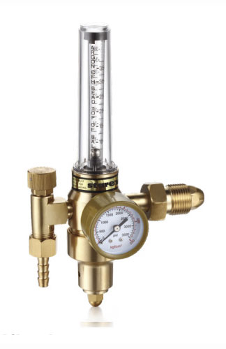 ARGON REGULATOR/FLOWMETER, 5/8" RH MALE (BRASS)