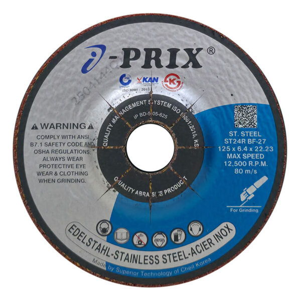 ĐÁ MÀI INOX IPRIX ST24 ST.STEEL 125 X 6.4 X 22.23MM