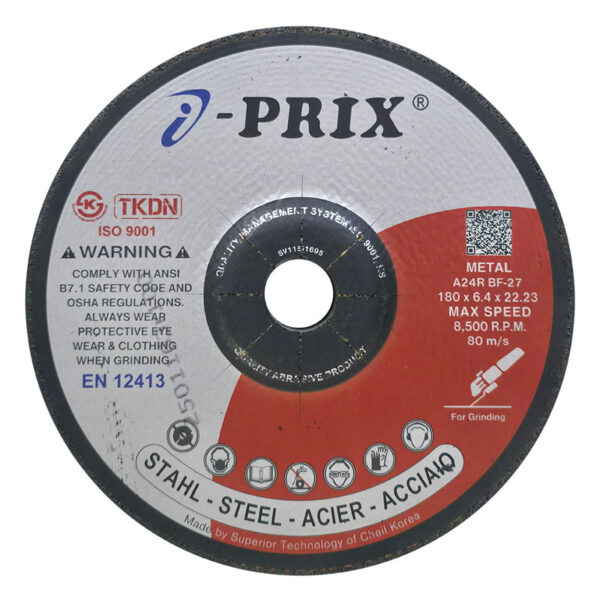 ĐÁ MÀI IPRIX A24R METAL 180 X 6.4X 22.23MM
